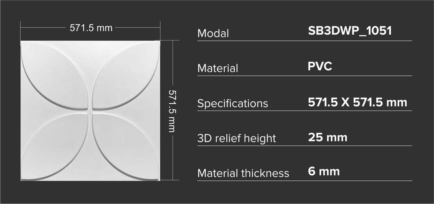 3dwp1051 3d Wall Panels Size: 8 X 4 Ft