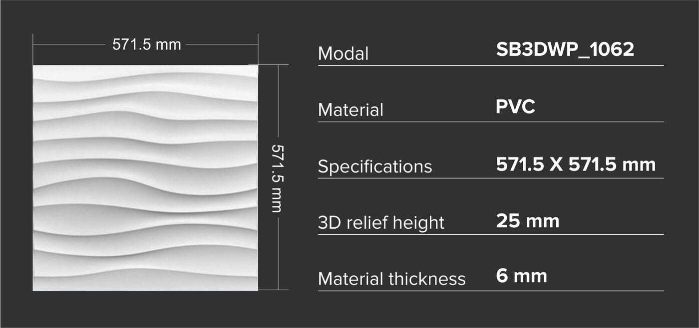 3dwp1062 3d Wall Panels Size: 8 X 4 Ft