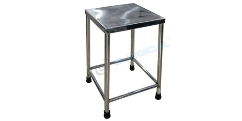 Attendent Stool - Stainless Steel Square Tubular Framework, 11x11 Inch Top, 18 Inch Height | Durable, Eco-Friendly, Water Resistant