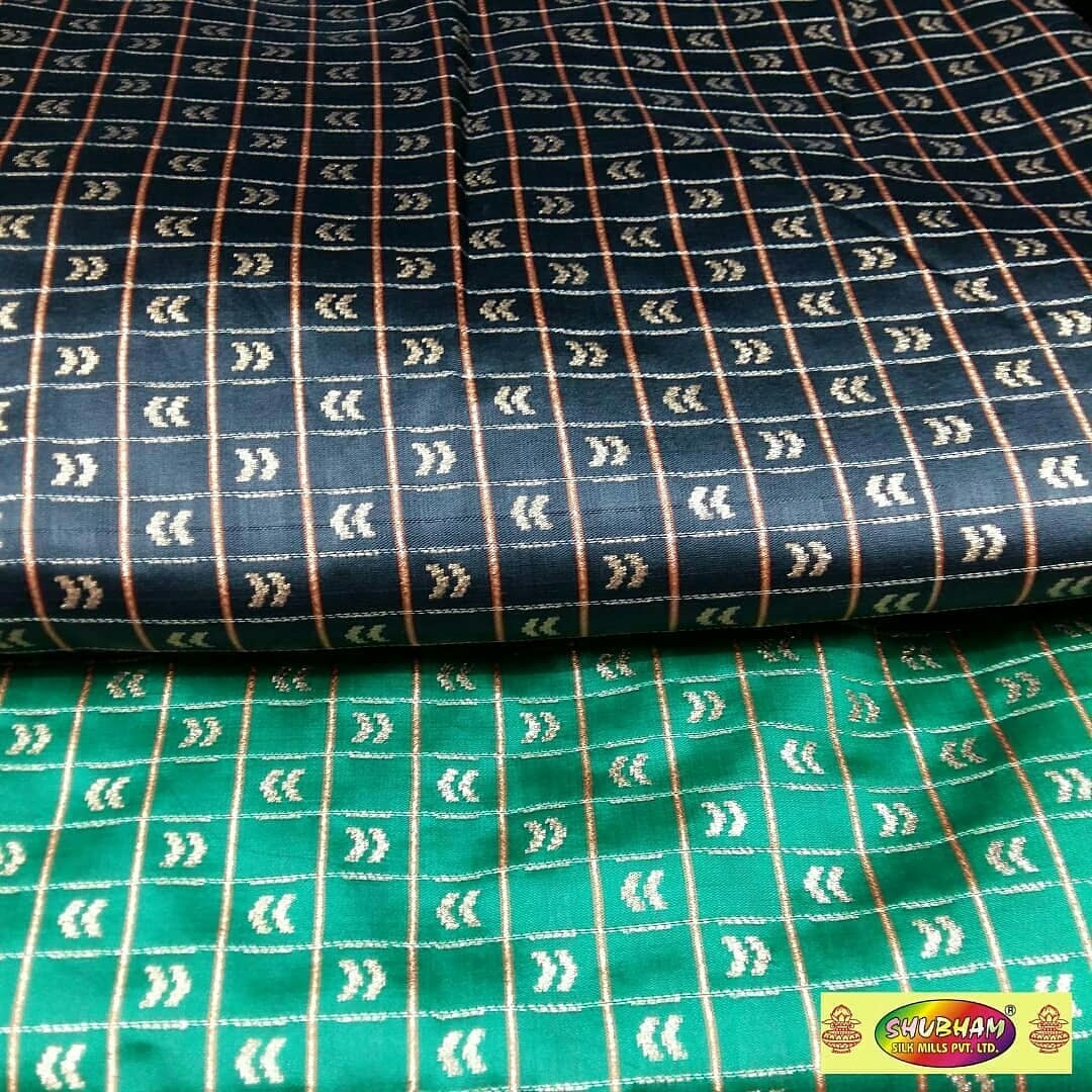Dupion Checks Butti Fabric - 100 Cm Length, 44 Inch Width | Washable Brocade Jacquard, Multipurpose Designs And Colors