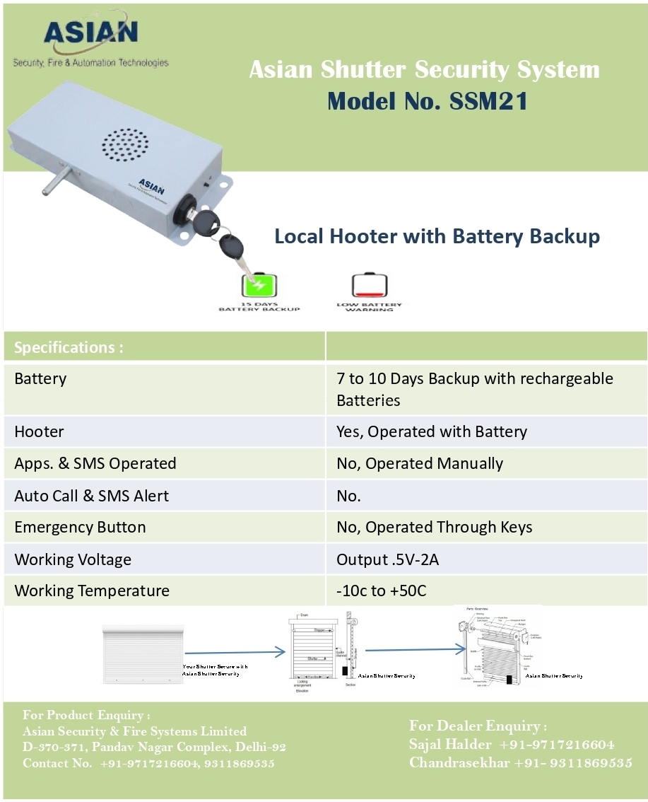Asian Shutter Security Application: Gsm Based
