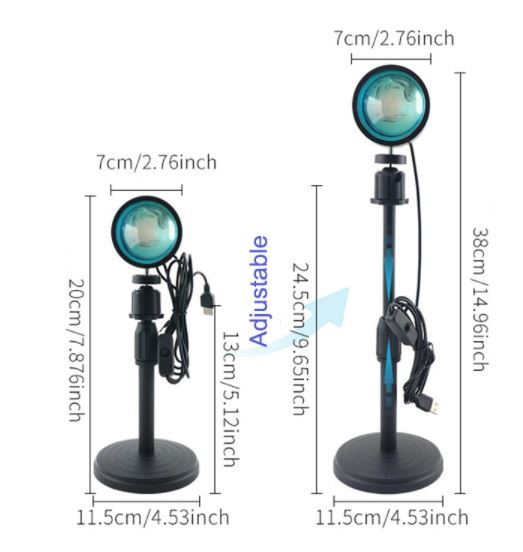 Plastic Rgb 16 Colors Remote Control Sleeping Night Light Projector Sunset Lamp With Remote