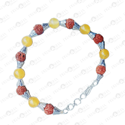 पीला ओनिक्स रुद्राक्ष ब्रेसलेट