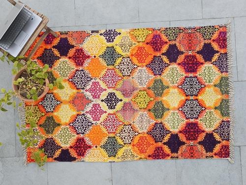 मल्टी कॉटन प्रिंटेड बेडरूम रग