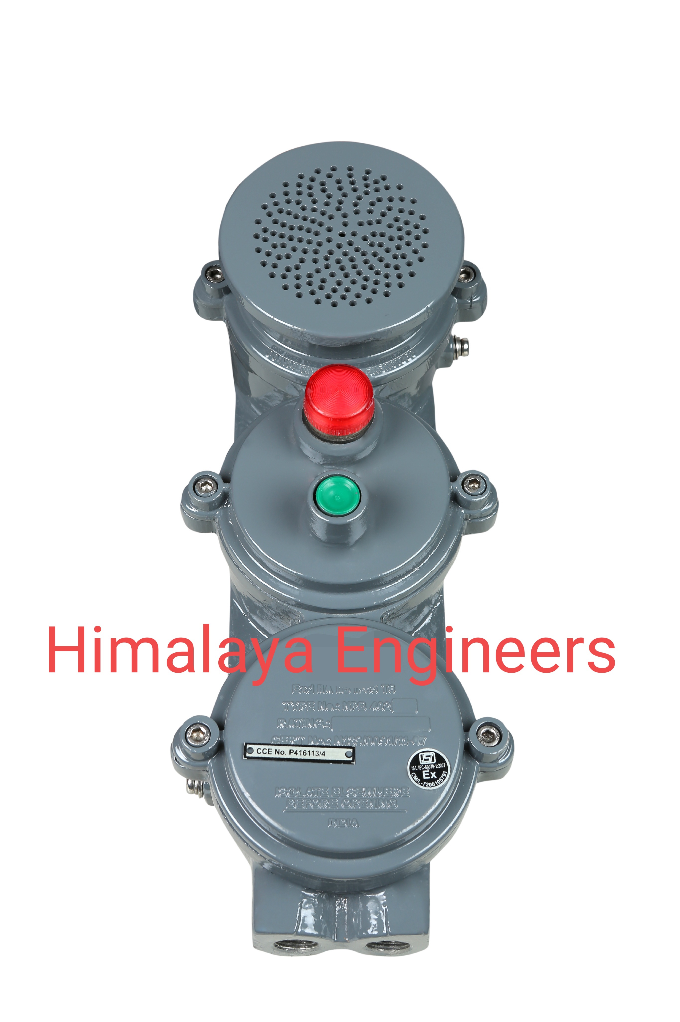 Flameproof Hooter - Cast Aluminum Alloy Lm6 Red Ip65 Protection 230v Rating | High Safety Standards Prevents Short Circuits Enhanced Durability