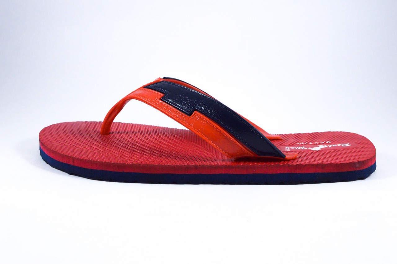 Imboze Rubber Slippers - Pvc Upper, Rubber Outsole | Available In Sizes 6 To 9, Men's Summer & Winter Footwear In Orange, Red, Royal Blue