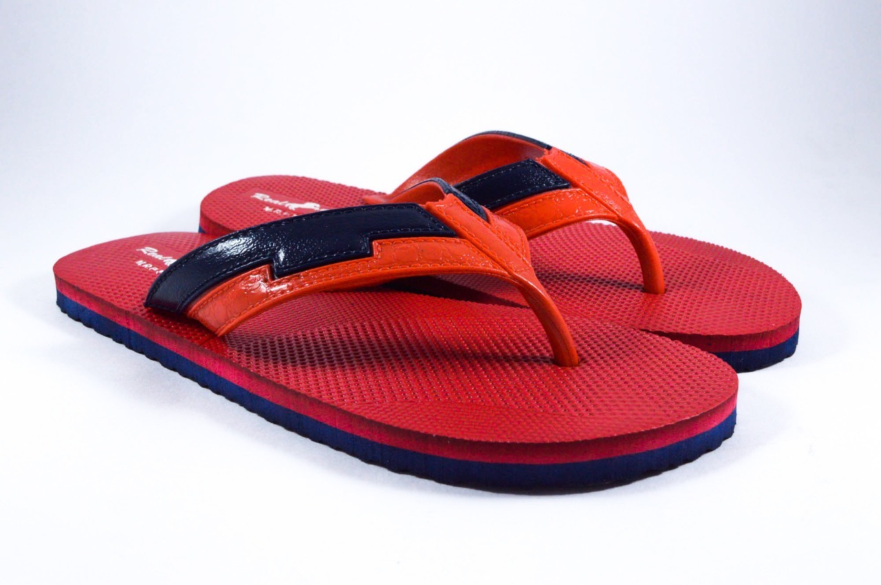 Imboze Rubber Slippers - Pvc Upper, Rubber Outsole | Available In Sizes 6 To 9, Men's Summer & Winter Footwear In Orange, Red, Royal Blue