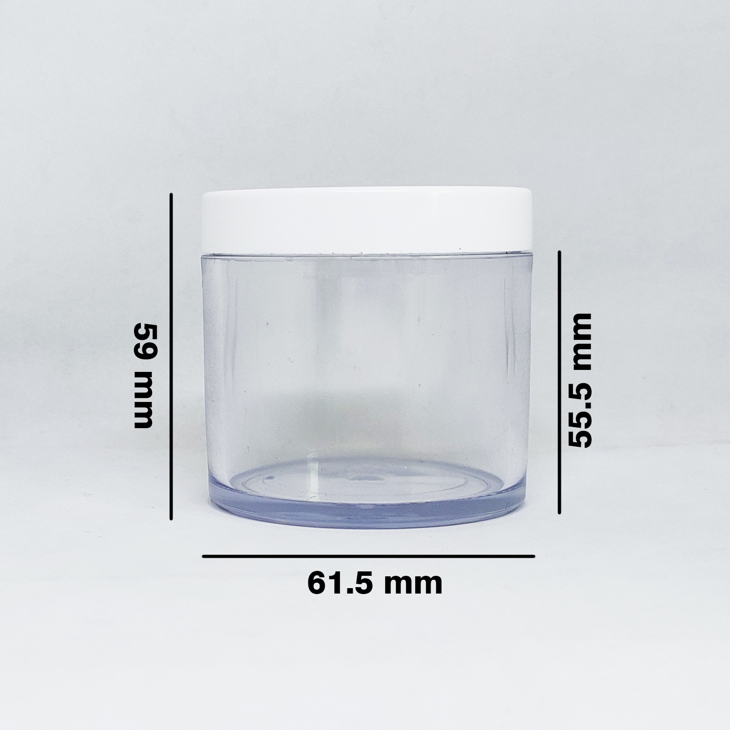 Acrylic Jar 100gm - San Material, 61.50mm X 61.50mm X 59mm, Transparent/amber/black | Round Shape, Inner Plug, Ideal For Diy Skin Care, Hair Gel, Creams