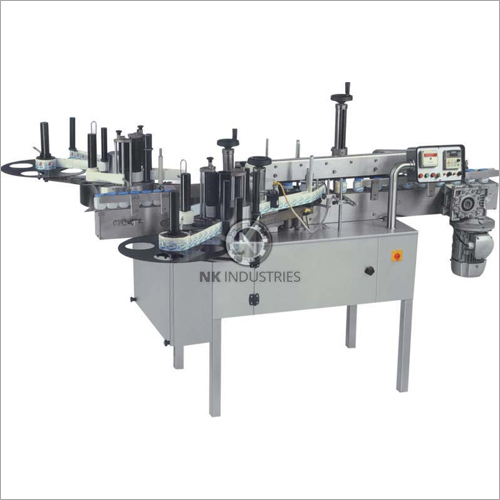 Silver Automatic Double Side Front And Back Flat Bottle Sticker Labeling Machine