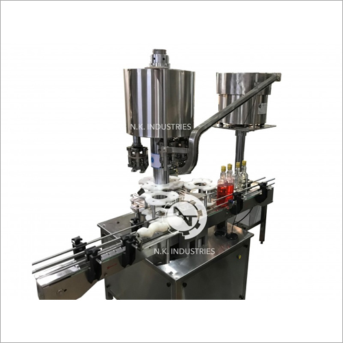 Silver Automatic Juice Bottle Capping Machine