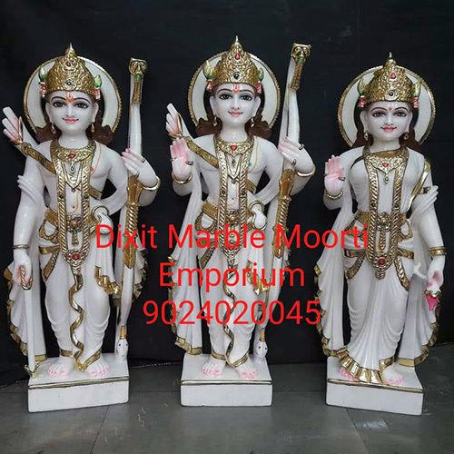 Marble Ram Darbar Statue - Handmade Indian Temple Design | Professional Grade, Unique Finishing, Elegant Style