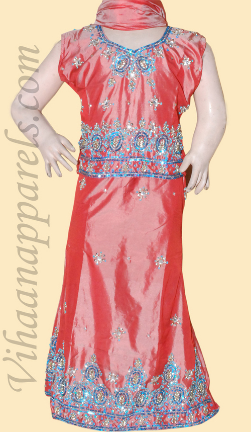 Silk kids lehenga