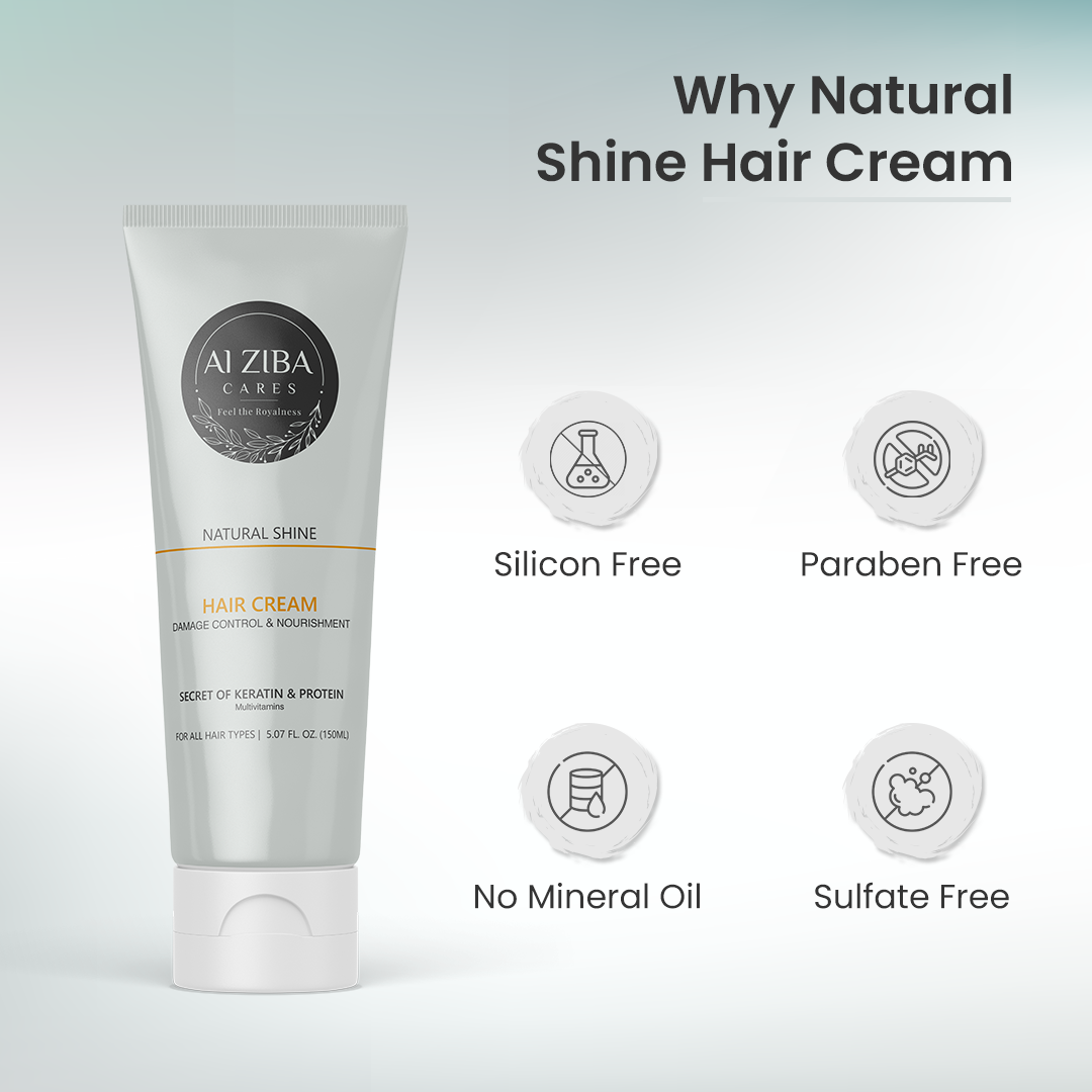 Natural Shine Hair Cream - 150ml | Keratin, Protein & Multivitamins Infused, Frizz-free & Damage Repair Solution, Enriched With Argan Oil & Milk Protein For Nourishment And Shine