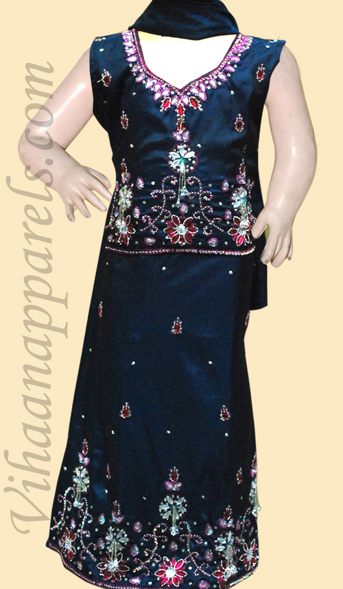 Silk kids lehenga