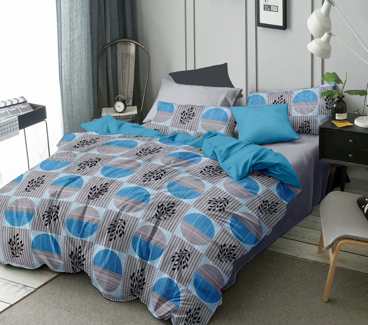 Stripe Comforter - 210 Thread Count , King Size With Premium Silicon Fiber Filling And Custom Dimensions