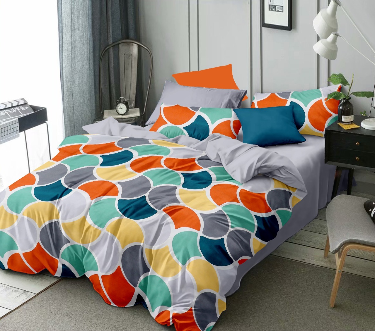 Stripe Comforter - 210 Thread Count , King Size With Premium Silicon Fiber Filling And Custom Dimensions