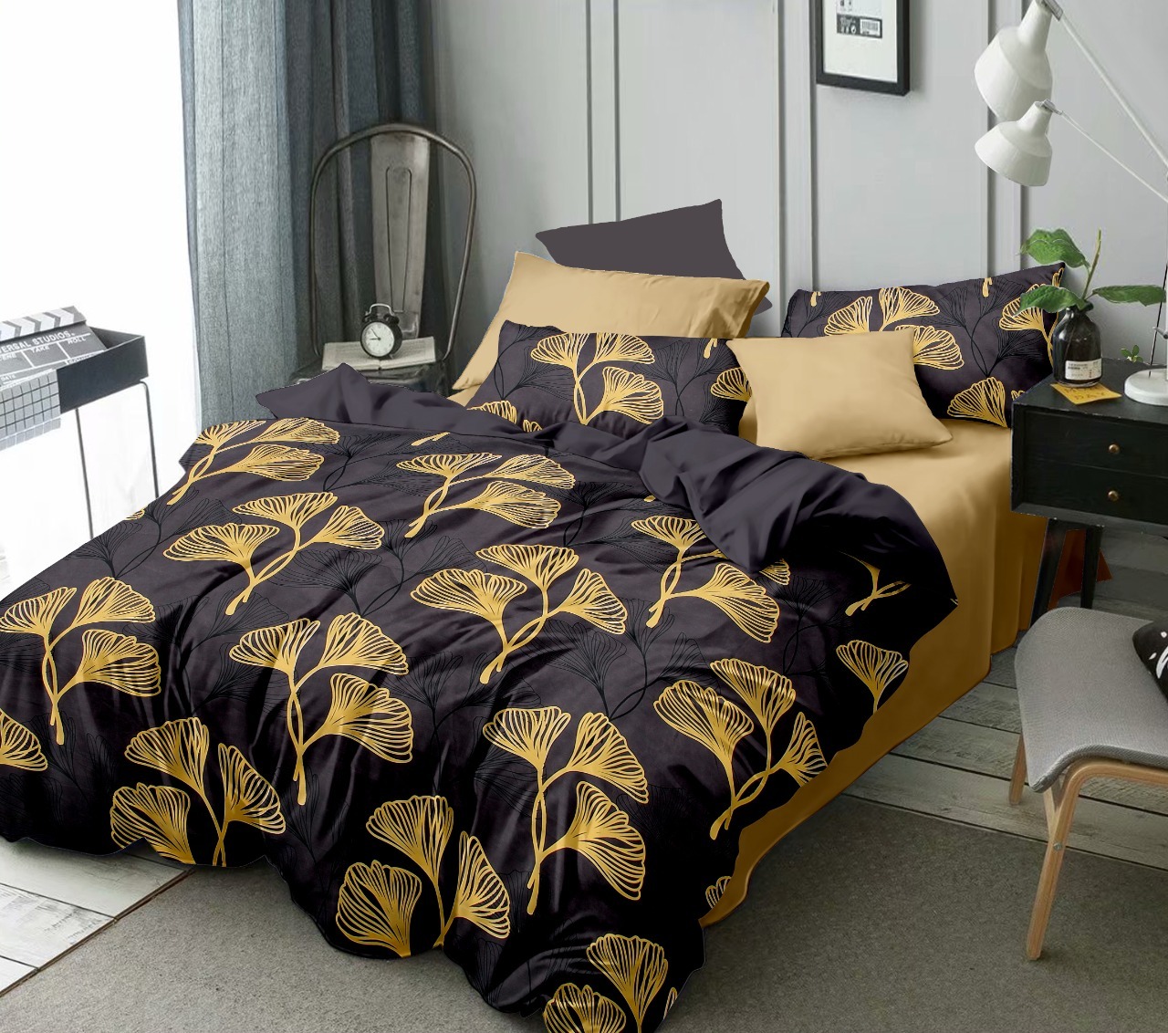 Stripe Comforter - 210 Thread Count , King Size With Premium Silicon Fiber Filling And Custom Dimensions