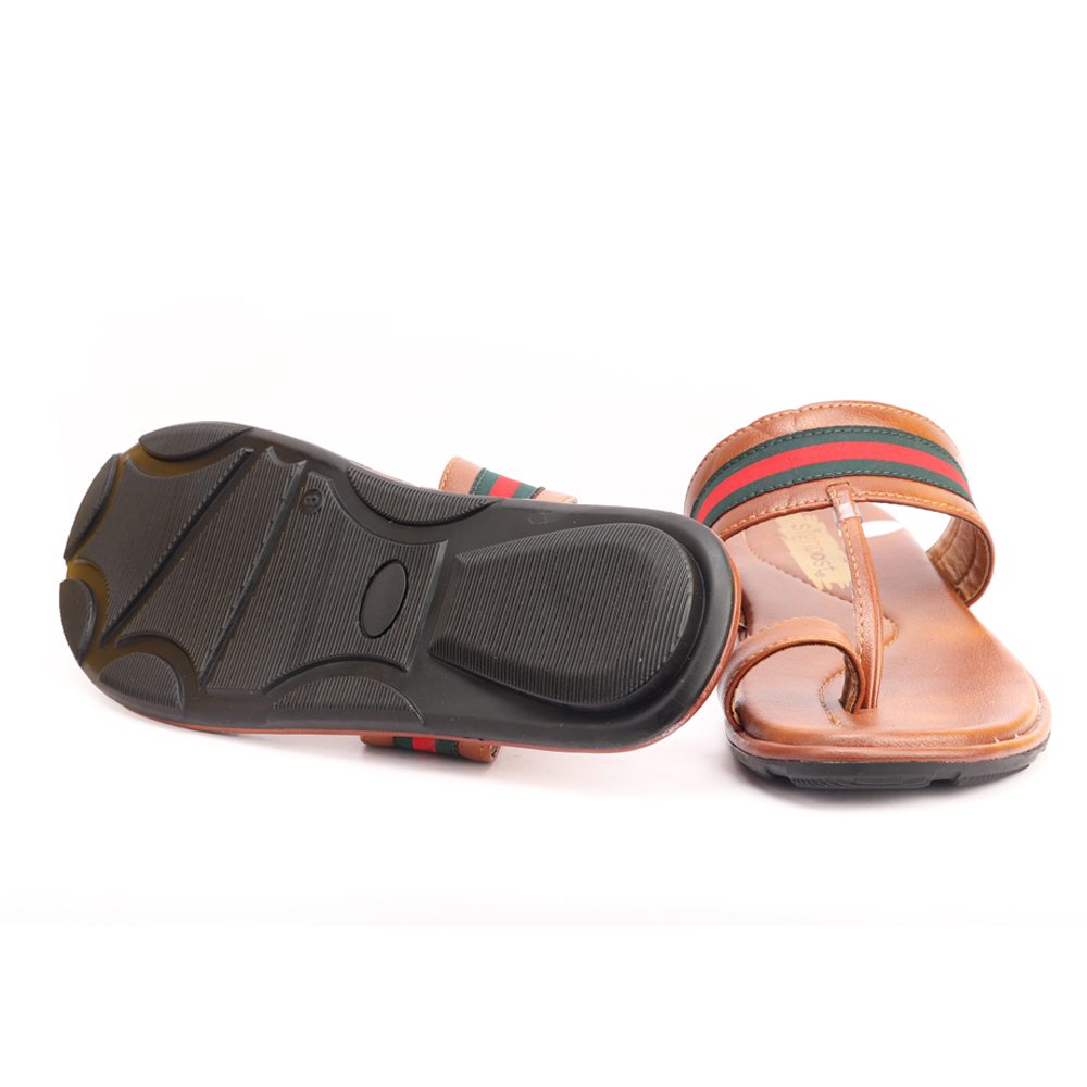 Men's Range Kolhapuri Slippers - Pvc Upper Tpr Outsole Sizes 7-10 Tan Color | Soft Flexible Anti-skid Water Resistant Impact Absorption Stylish Design