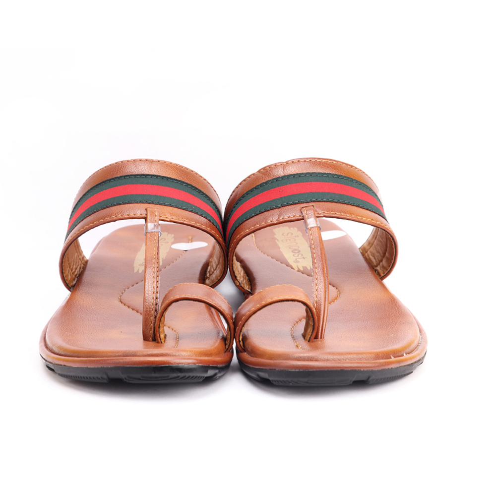 Men's Range Kolhapuri Slippers - Pvc Upper Tpr Outsole Sizes 7-10 Tan Color | Soft Flexible Anti-skid Water Resistant Impact Absorption Stylish Design