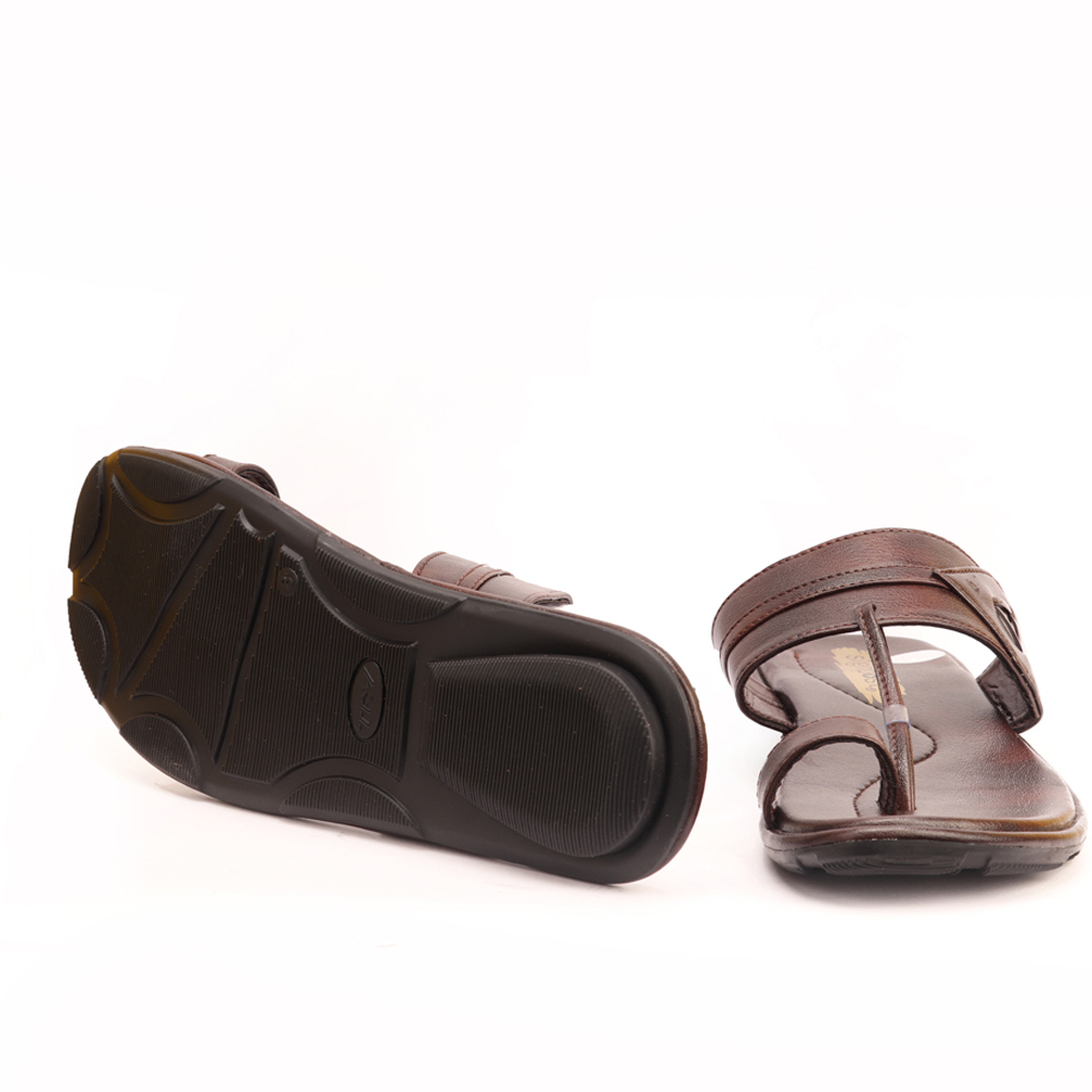 Men's Size 8 To 11 Kolhapuri Slippers - Pvc Upper, Pu Sole, Brown Color | Soft, Flexible, Anti-skid, Impact Absorption, Comfortable, Stylish