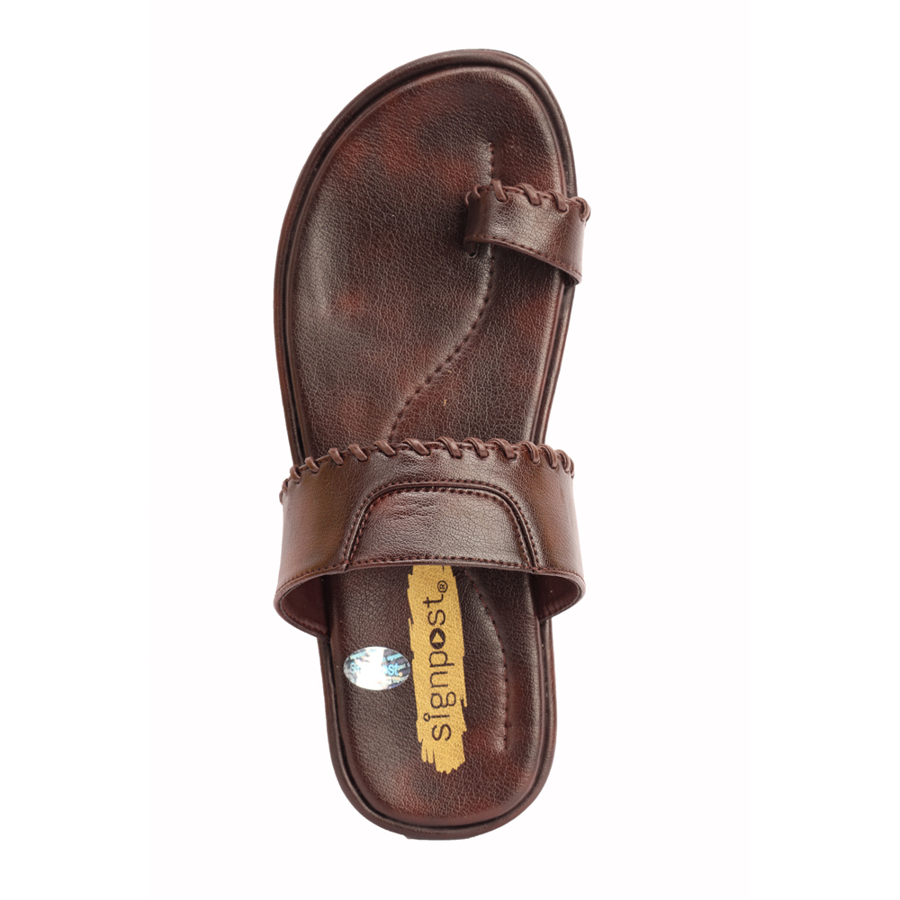 Brown Men's Slip On Kolhapuri Slippers