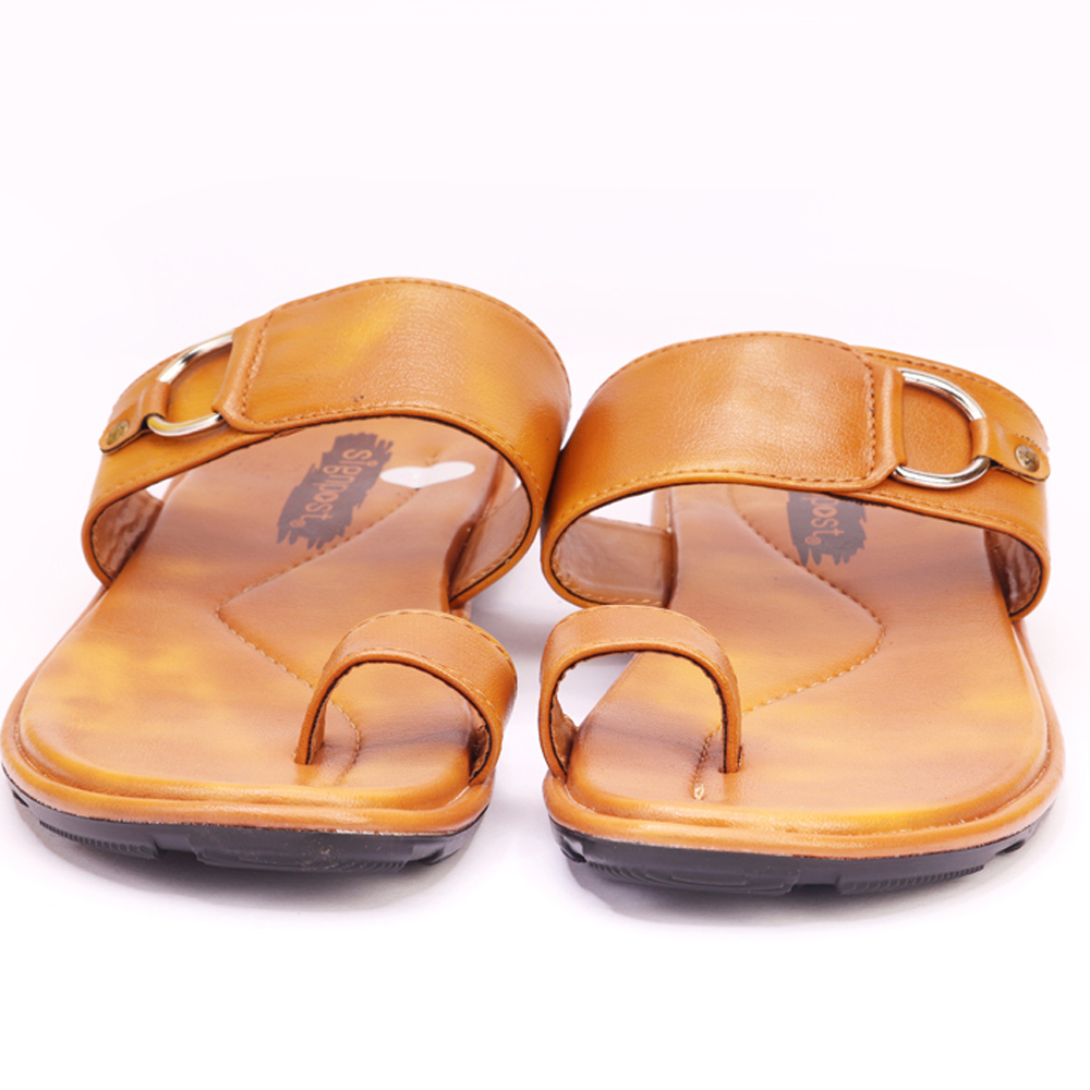 Men's Flip Flop Kolhapuri Slippers - Pu Sole, Pvc Upper, Sizes 7 To 10, Rust Color | Soft, Flexible, Anti-skid, Water Resistant, Impact Absorption