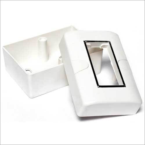 1 Modular Gang Box - PVC Material, 8x4cm Dimension, White Color | Rated Voltage 220V, 01 Year Warranty, Ideal for Electrical Industries
