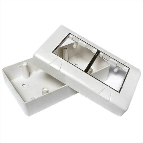 4 Modular Gang Box - PVC, 12x6cm, White | Usage: Electrical Fitting, Rated Voltage: 220V, 1 Year Warranty