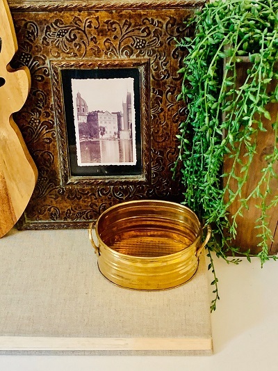Brass Gold Polished Outdoor Planter