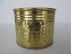 Brass Engraved Vintage Planter With Handle