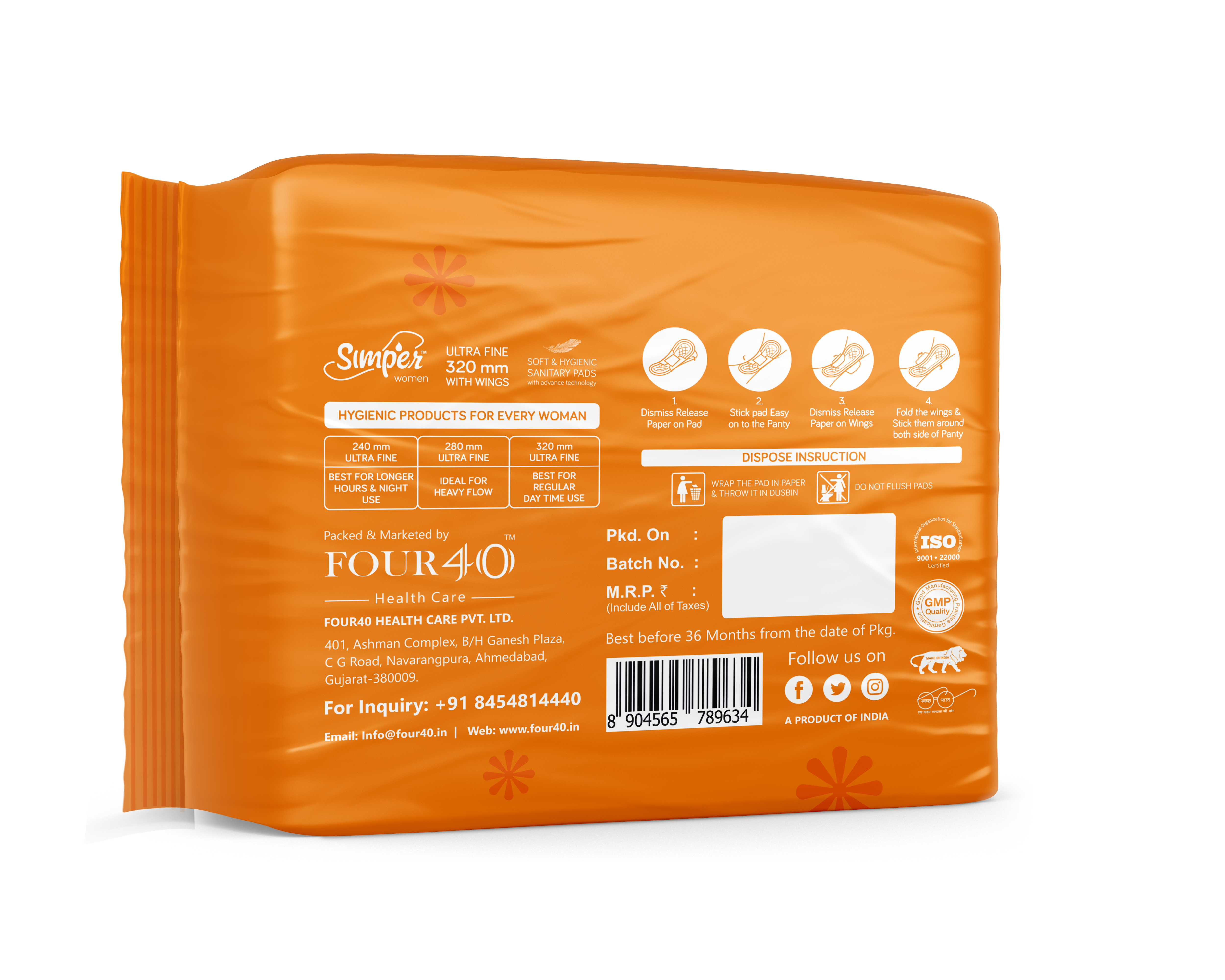 Maxi Regular 320mm - 6 Pads Absorbency: Yes Cubic Inches (In3)