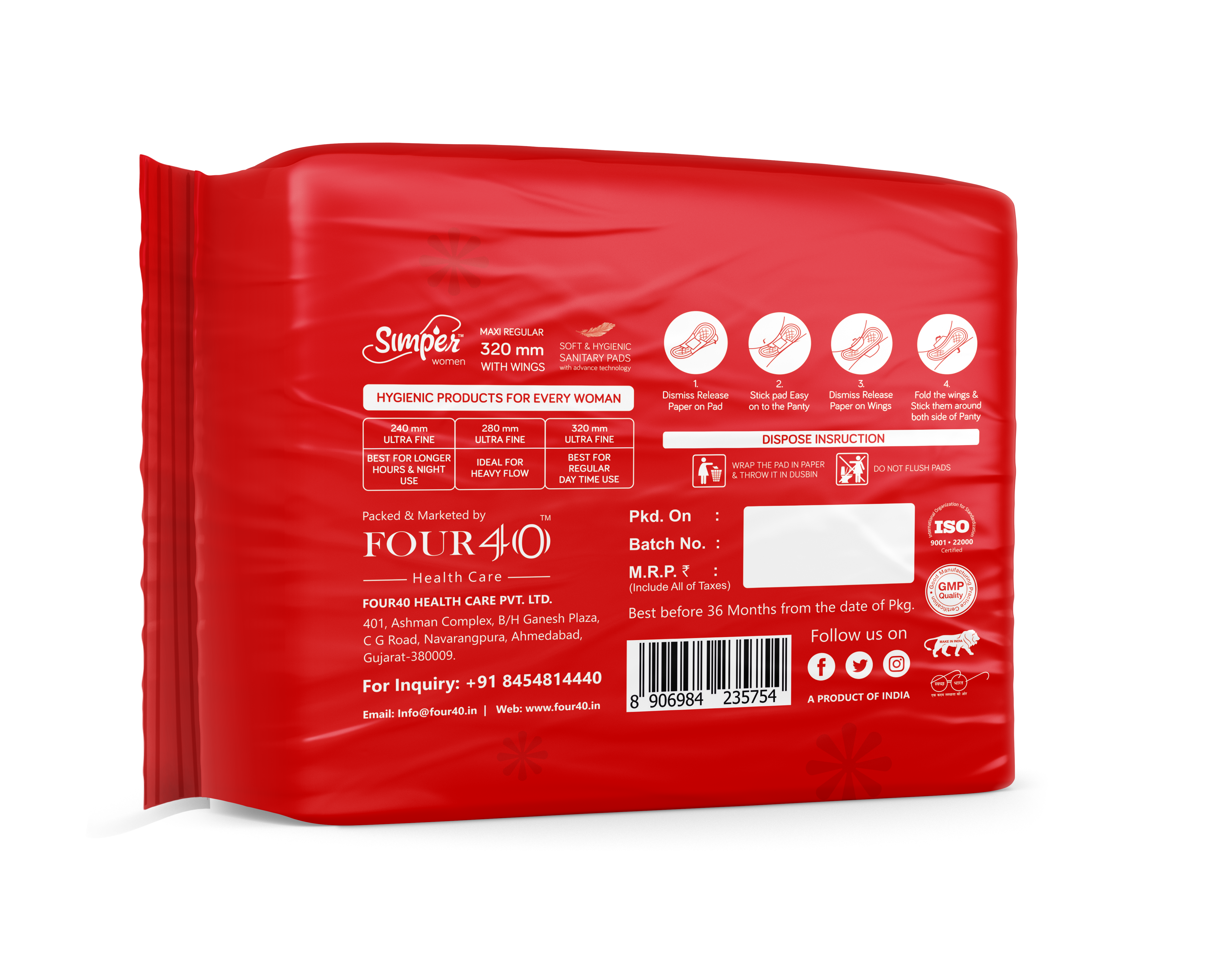 Maxi Regular 320mm - 6 Pads Absorbency: Yes Cubic Inches (In3)