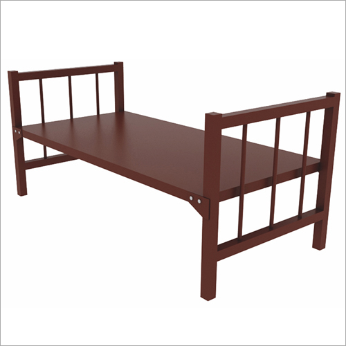 Single Bed - Steel, 78x36x20 Inches, Brown, Powder Coated | Termite Resistance, Low Maintenance, Long Life