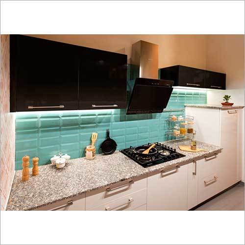 White Pu Straight Line Kitchen