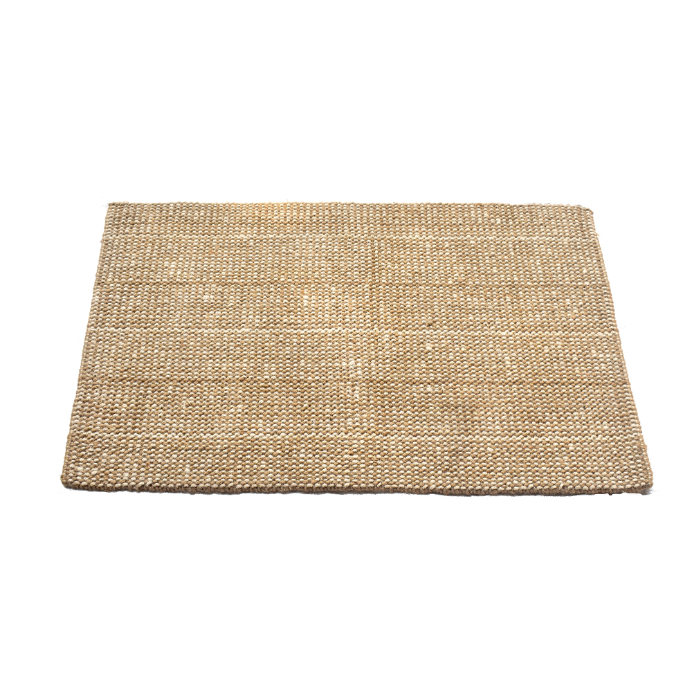 Jute Rug - 60cm X 90cm, Natural Golden Color | Handwoven 5 Ply, Anti-skid, Durable Design, Luxurious Boucle Texture