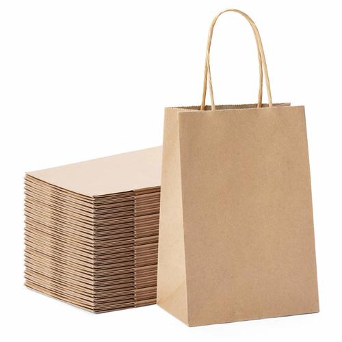 Brown Kraft Paper Bag - Pattern: Plain