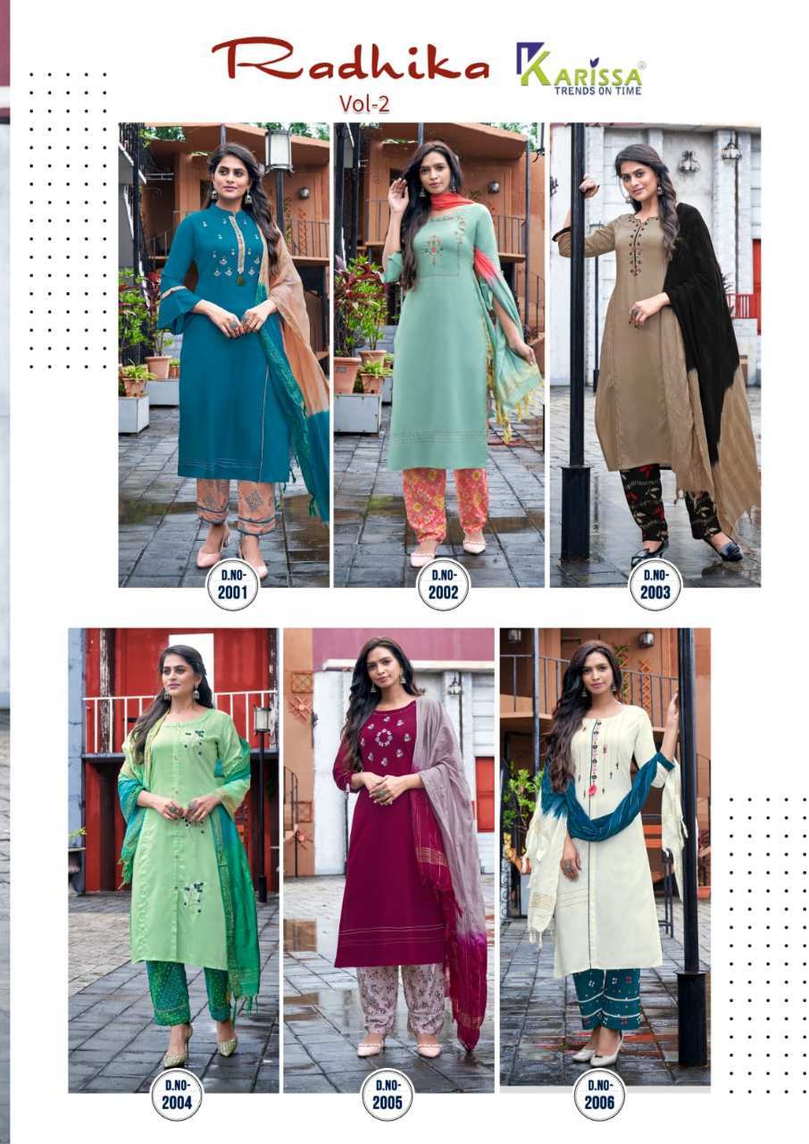 Radhika Vol-2 Rayon Kurti Catalogue Set - Color: As Per Catalog