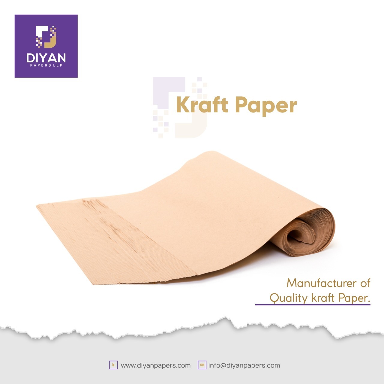 Recycled Kraft Paper Roll - 100-350 Gsm, Brown Color | Moisture Proof, Uncoated, Mixed Pulp, Corrugated Paper