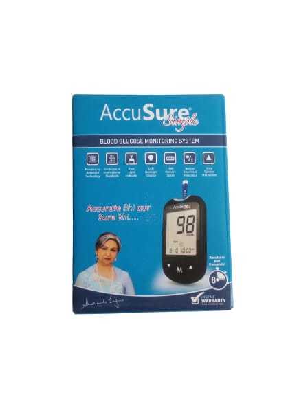 Plastic Accusure Simple Blood Glucometer