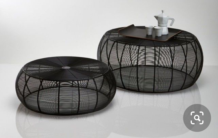 Coffee Table - Iron Frame With Mango Wood And Marble Top, 24"x18" Inch, Black, Handmade, Durable, Eco-friendly, Uv Resistant, Water Resistant