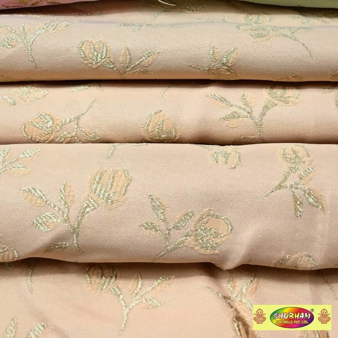 Sherwani Brocade Fabric - 100 Cm Length, 58 Inch Width | Washable Jacquard, Available In All Light Colors For Wedding Wear