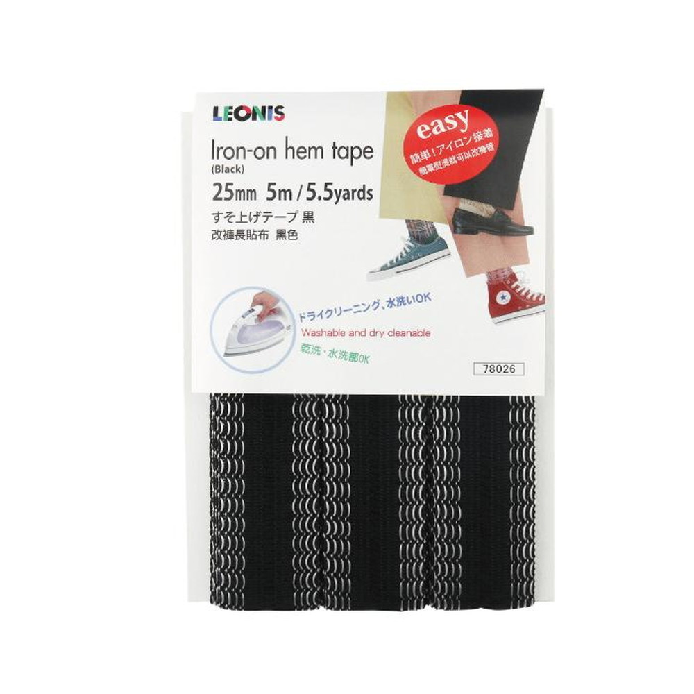 White Polyester Iron-on Hem Clothing Tape 1inch X 5.5yd (25mm X 5m)