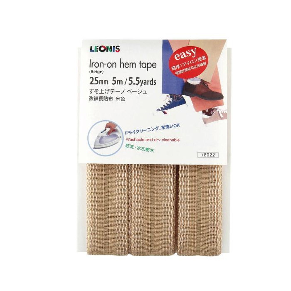 White Polyester Iron-on Hem Clothing Tape 1inch X 5.5yd (25mm X 5m)