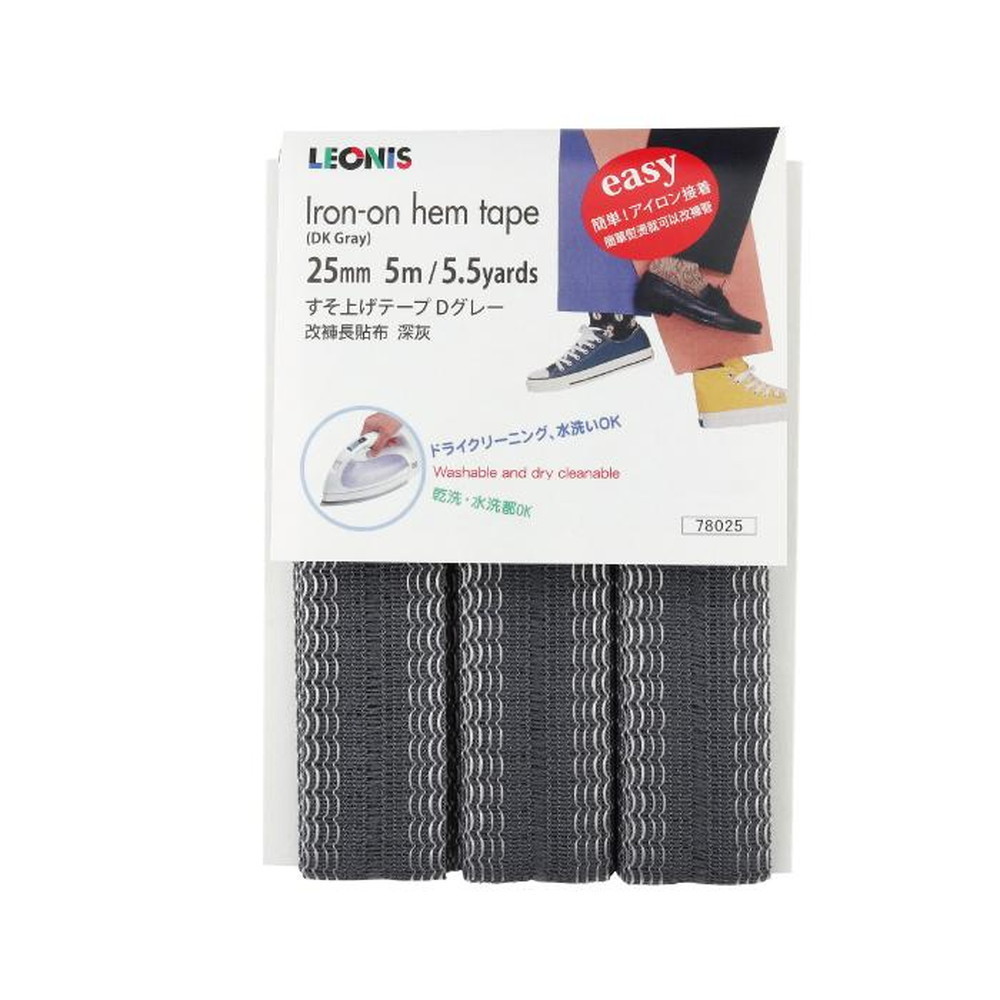 White Polyester Iron-on Hem Clothing Tape 1inch X 5.5yd (25mm X 5m)