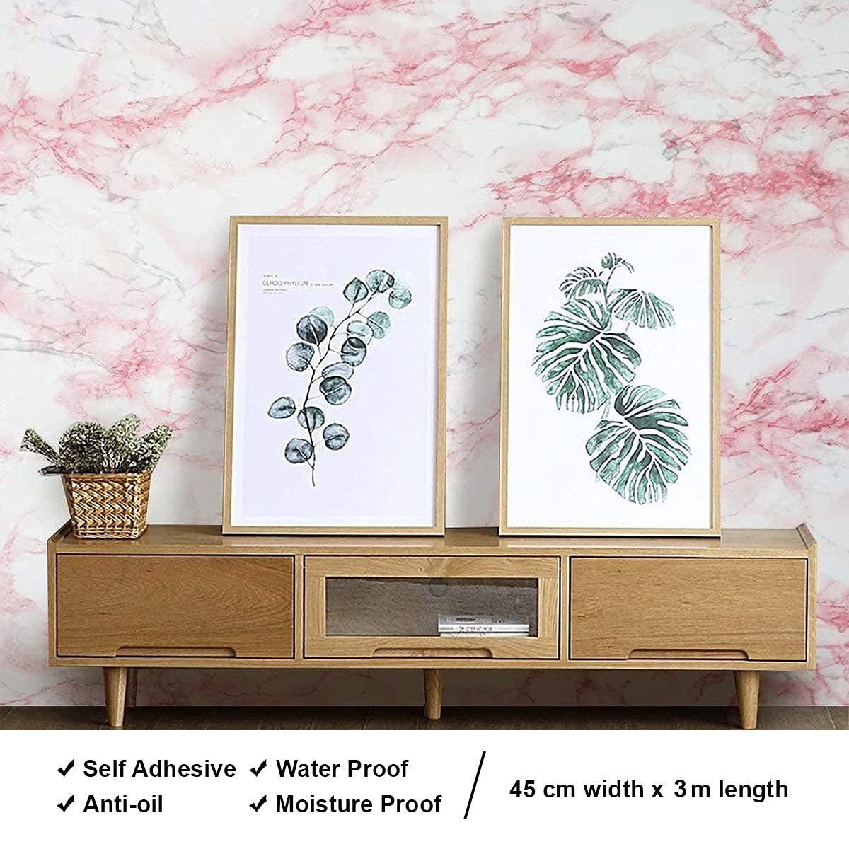 Damask Floral Pattern Wallpaper - Pvc Vinyl 45x500 Cm | Removable, Waterproof, Eco-friendly, Easy Peel And Stick Application