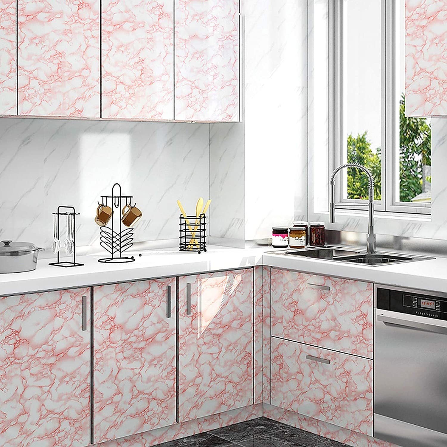 Damask Floral Pattern Wallpaper - Pvc Vinyl 45x500 Cm | Removable, Waterproof, Eco-friendly, Easy Peel And Stick Application