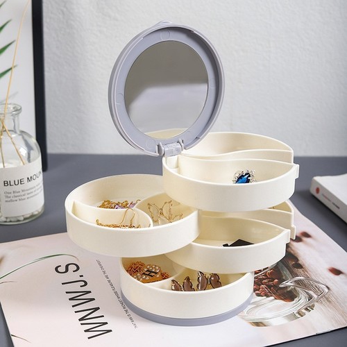 मिरर के साथ 4 लेयर ज्वेलरी बॉक्स