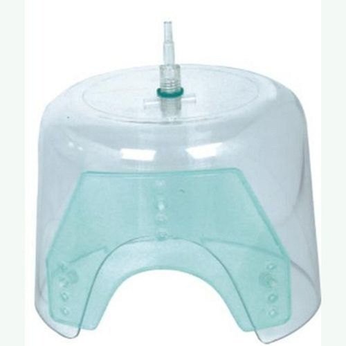 Oxygen Hood - Autoclavable Round Shape, Unbreakable Transparent Design - Extremely Lightweight, Trauma-Free Silicone Neck with Adjustable Flap, Bilateral Oxygen Nozzle, Warm Moist Oxygen Provision, Ideal for Neonatal and Pediatric Patients, Blue Color
