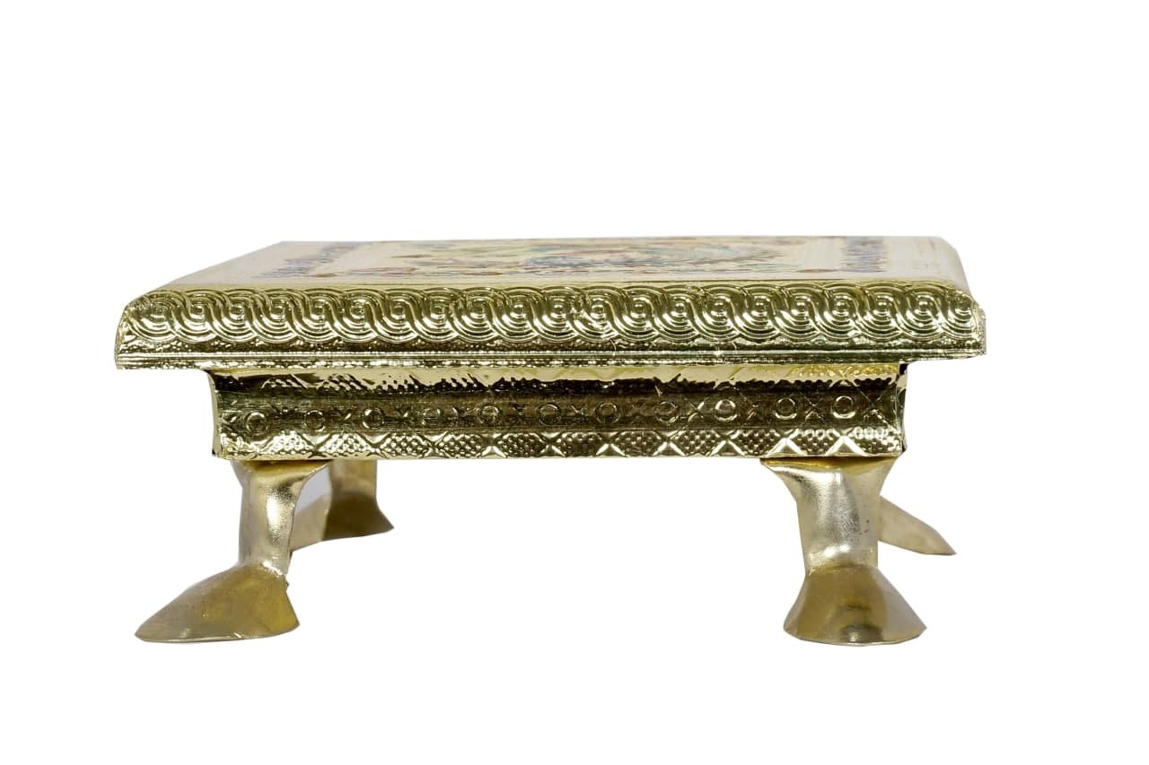 Pooja Chowki Bajot With Metal Stand