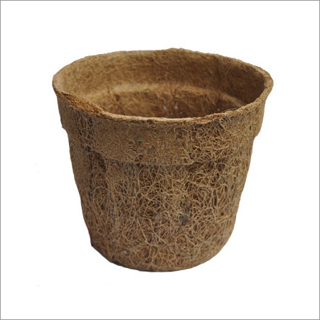 Coir Fibre Pots - Round Design, Light Brown Color | Bio-Degradable, Eco-Friendly, Perfect Shape, Fine Finish for Growing Plants